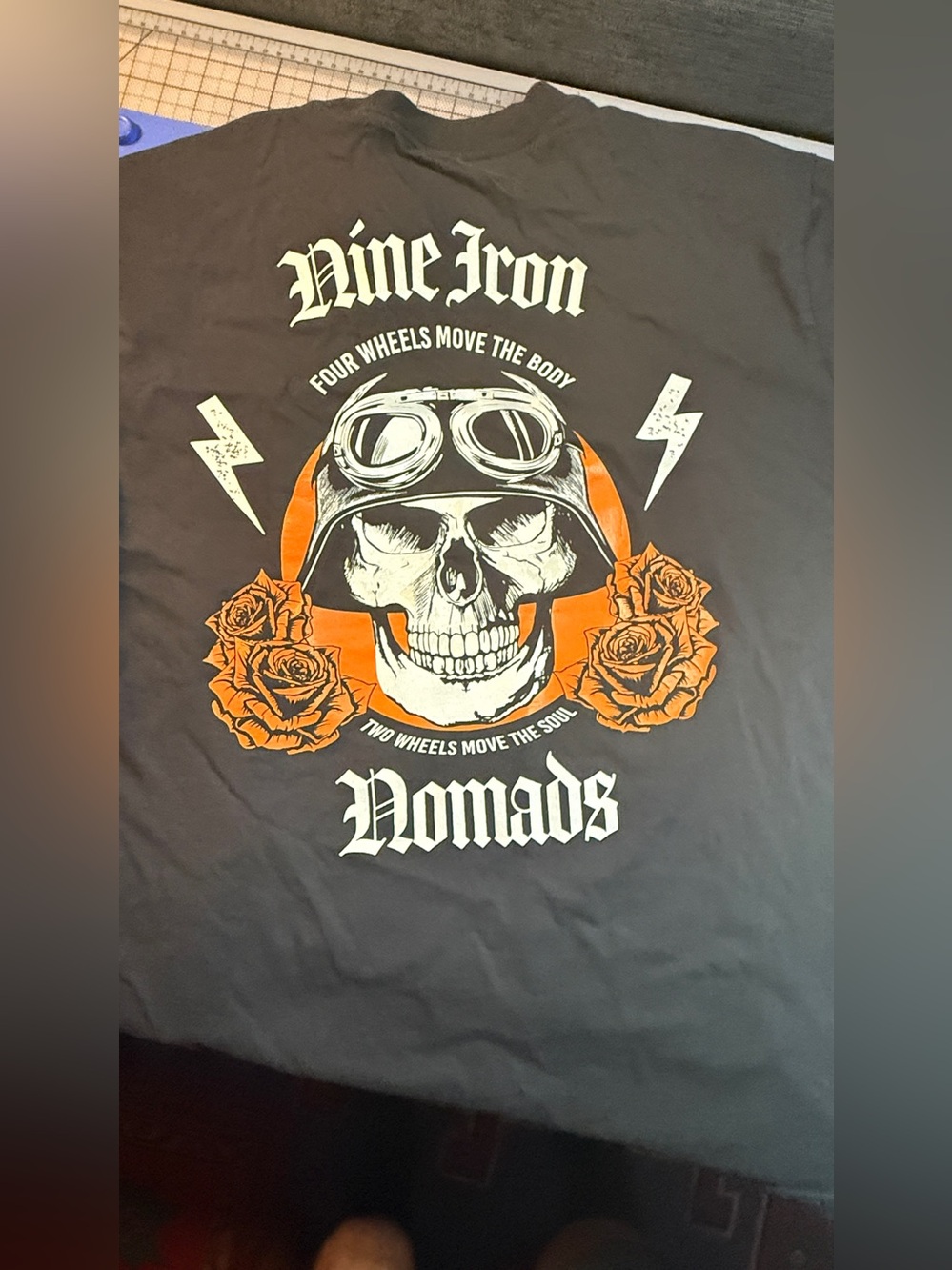 Nine Iron Motorcycle Gear Skull T-Shirt - Sz M